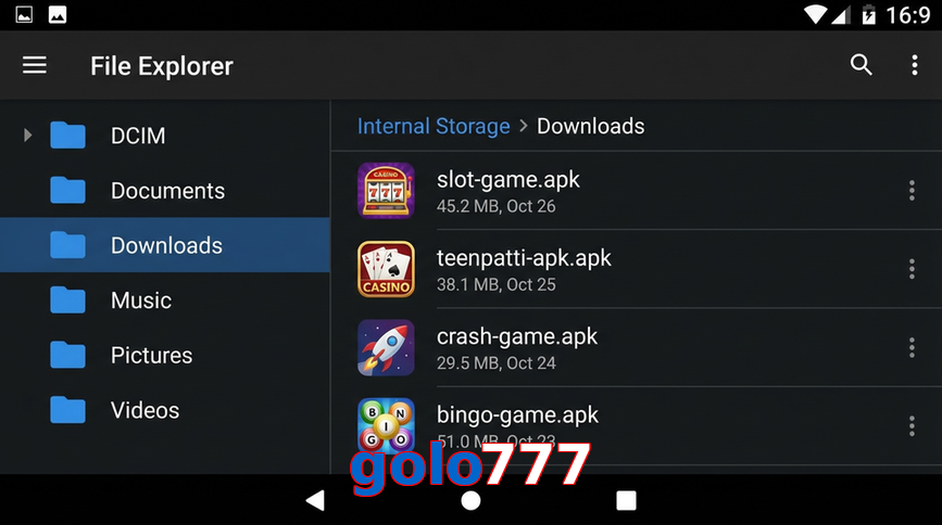 Main screen of Golo777 gameapk page for PK players
